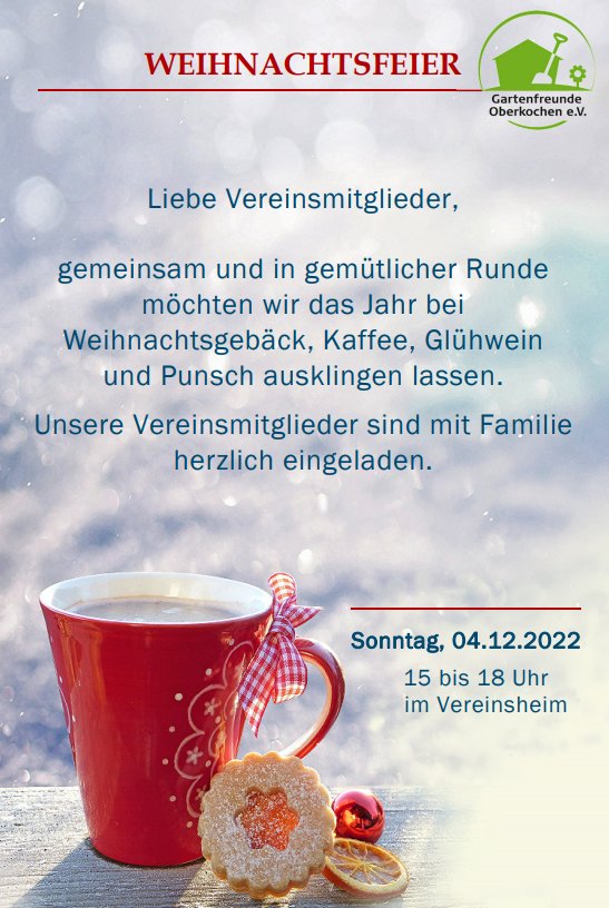 Read more about the article Weihnachtsfeier am 04.12.2022